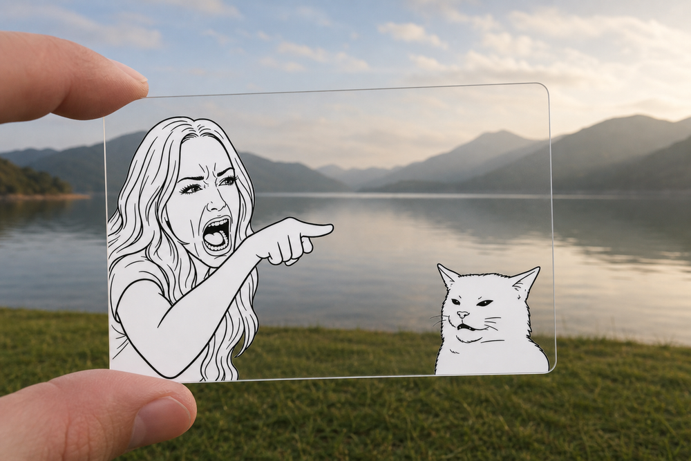 It Was You transparent meme card in use